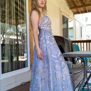 Cinderella blue sparkle lace design gown